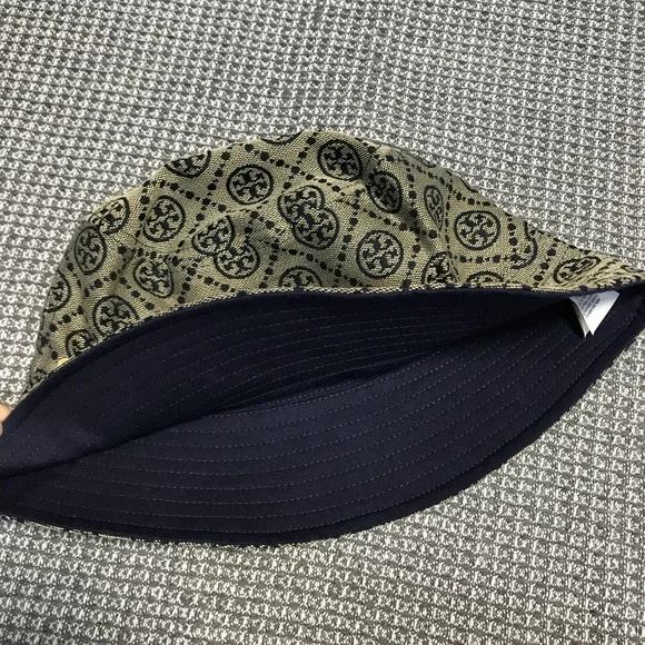 Tory Burch Tan Patterned Hat T Monogram Baseball Cap: Women main image 4